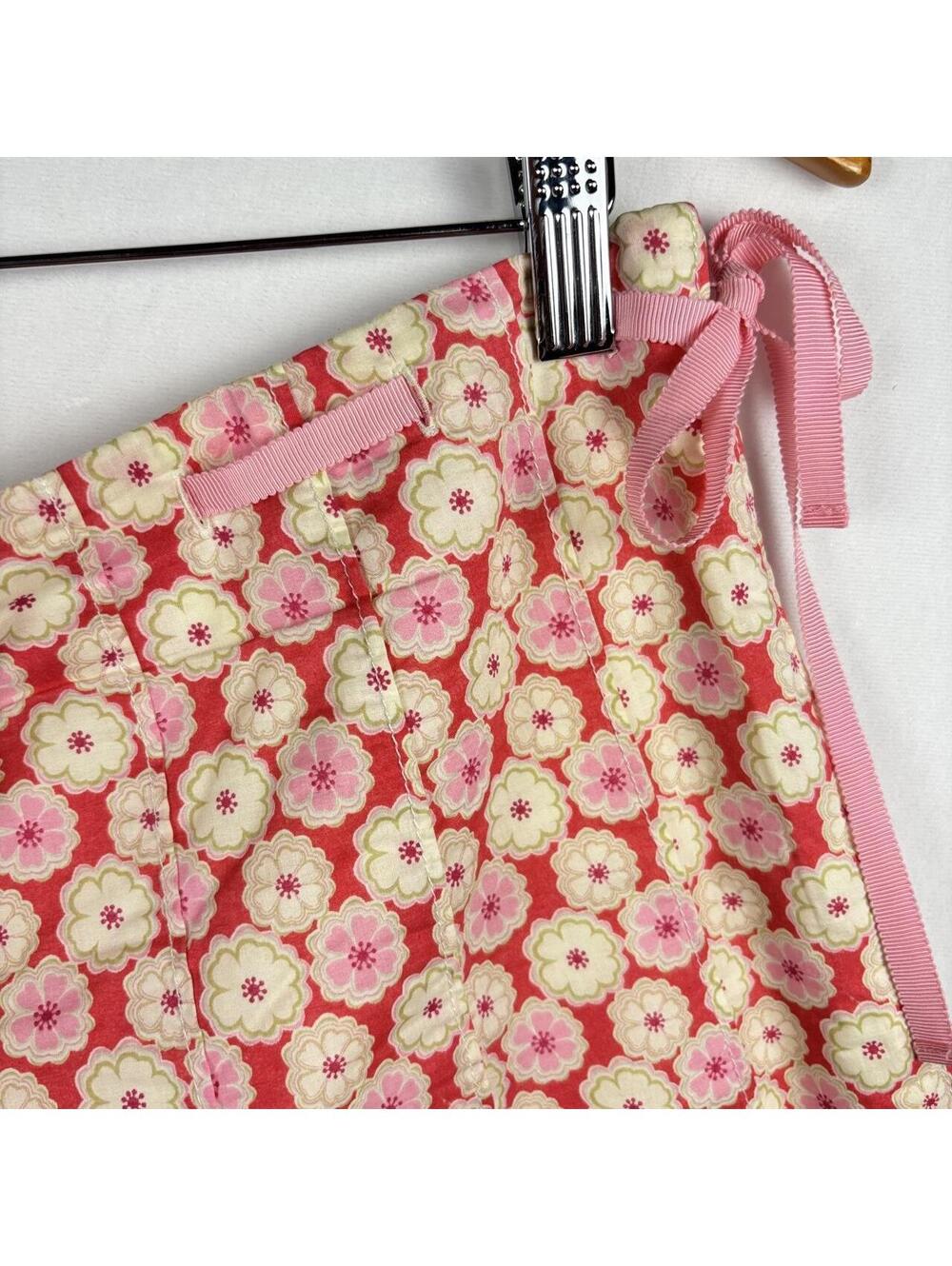 J.Crew pink & cream Floral Cotton Skirt Vintage Classic Chic